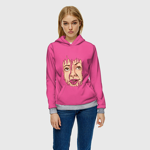 Женская толстовка Pink / 3D-Меланж – фото 3