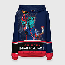 Толстовка-худи женская New York Rangers, цвет: 3D-красный