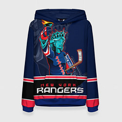 Толстовка-худи женская New York Rangers, цвет: 3D-синий