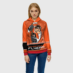 Толстовка-худи женская Philadelphia Flyers, цвет: 3D-красный — фото 2