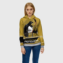 Толстовка-худи женская Pittsburgh Penguins, цвет: 3D-меланж — фото 2
