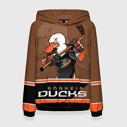 Толстовка-худи женская Anaheim Ducks, цвет: 3D-черный