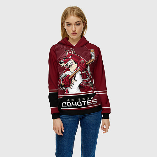 Женская толстовка Arizona Coyotes / 3D-Черный – фото 3