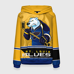 Толстовка-худи женская St. Louis Blues, цвет: 3D-синий