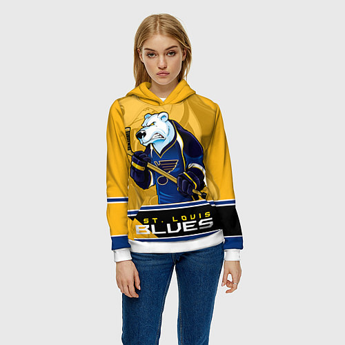 Женская толстовка St. Louis Blues / 3D-Белый – фото 3