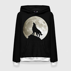 Толстовка-худи женская Moon Wolf, цвет: 3D-белый
