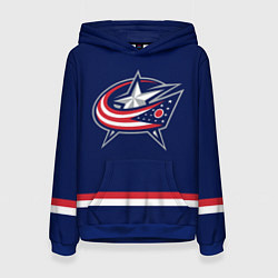 Толстовка-худи женская Columbus Blue Jackets, цвет: 3D-синий