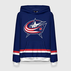 Толстовка-худи женская Columbus Blue Jackets, цвет: 3D-белый