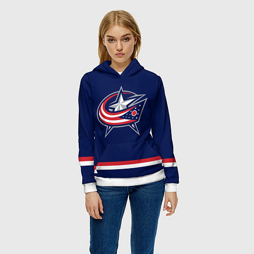 Женская толстовка Columbus Blue Jackets / 3D-Белый – фото 3