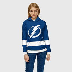 Толстовка-худи женская Tampa Bay Lightning, цвет: 3D-белый — фото 2