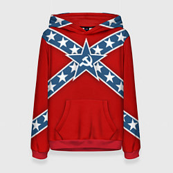Толстовка-худи женская Флаг советской конфедерации, цвет: 3D-красный