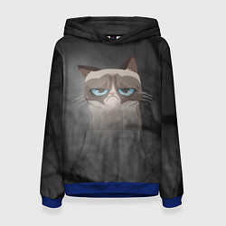 Толстовка-худи женская Grumpy Cat, цвет: 3D-синий