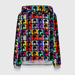 Толстовка-худи женская The Beatles: pop-art, цвет: 3D-меланж