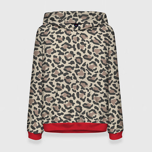 Женская толстовка Шкура леопарда / 3D-Красный – фото 1