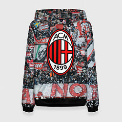 Толстовка-худи женская Milan FC, цвет: 3D-черный