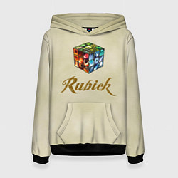 Толстовка-худи женская Rubick's Cube, цвет: 3D-черный