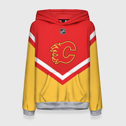 Толстовка-худи женская NHL: Calgary Flames, цвет: 3D-меланж
