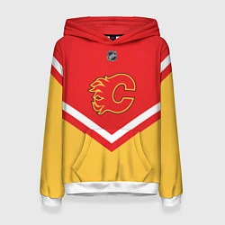 Толстовка-худи женская NHL: Calgary Flames, цвет: 3D-белый