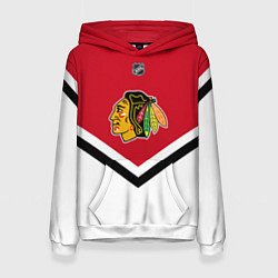 Толстовка-худи женская NHL: Chicago Blackhawks, цвет: 3D-белый