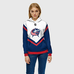 Толстовка-худи женская NHL: Columbus Blue Jackets, цвет: 3D-красный — фото 2