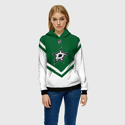 Толстовка-худи женская NHL: Dallas Stars, цвет: 3D-черный — фото 2