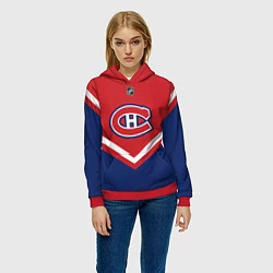 Толстовка-худи женская NHL: Montreal Canadiens, цвет: 3D-красный — фото 2