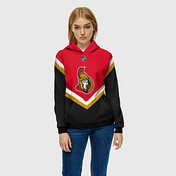 Толстовка-худи женская NHL: Ottawa Senators, цвет: 3D-черный — фото 2
