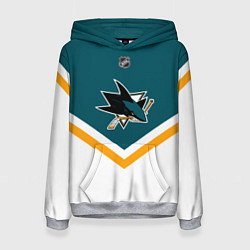 Толстовка-худи женская NHL: San Jose Sharks, цвет: 3D-меланж