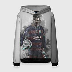 Толстовка-худи женская Lionel Messi, цвет: 3D-черный