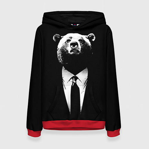 Женская толстовка Медведь бизнесмен / 3D-Красный – фото 1