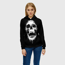 Толстовка-худи женская Evil Skull, цвет: 3D-черный — фото 2