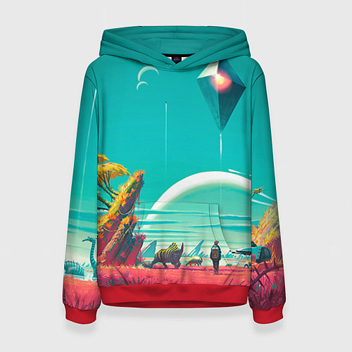 Женская толстовка No Mans Sky / 3D-Красный – фото 1