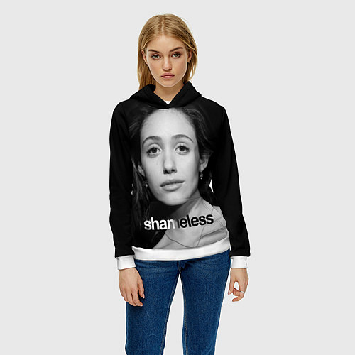 Женская толстовка Shameless: Black & White / 3D-Белый – фото 3