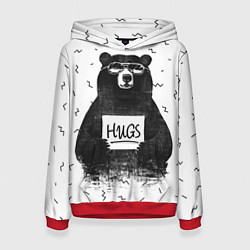 Толстовка-худи женская Bear Hugs, цвет: 3D-красный