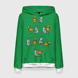 Толстовка-худи женская Боевая морковь, цвет: 3D-белый