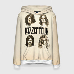 Толстовка-худи женская Led Zeppelin Guys, цвет: 3D-белый