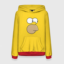 Толстовка-худи женская Гомер стесняется, цвет: 3D-красный