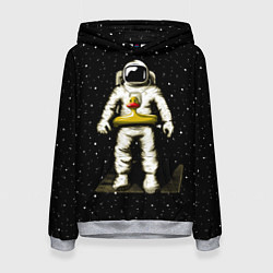 Толстовка-худи женская Космонавт с уточкой, цвет: 3D-меланж
