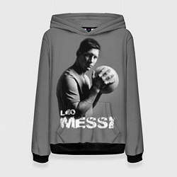 Толстовка-худи женская Leo Messi, цвет: 3D-черный