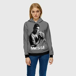 Толстовка-худи женская Leo Messi, цвет: 3D-черный — фото 2