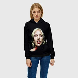 Толстовка-худи женская Леди Гага, цвет: 3D-черный — фото 2