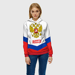 Толстовка-худи женская Russia Hockey Team, цвет: 3D-красный — фото 2