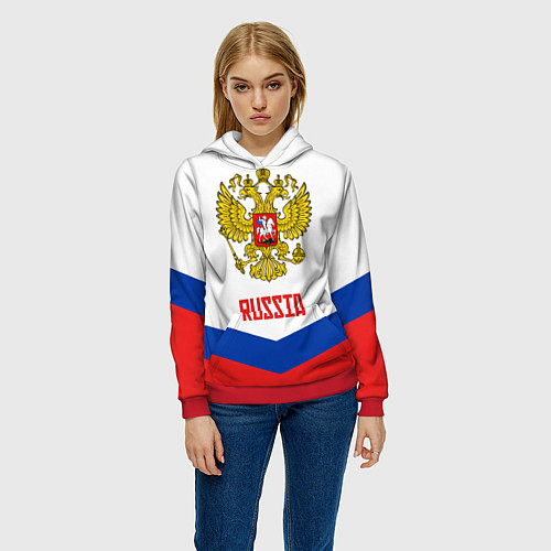 Женская толстовка Russia Hockey Team / 3D-Красный – фото 3