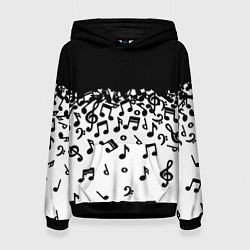 Толстовка-худи женская Поглощение музыкой, цвет: 3D-черный