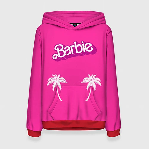 Женская толстовка Barbie пальмы / 3D-Красный – фото 1