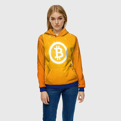 Женская толстовка Bitcoin Orange / 3D-Синий – фото 3