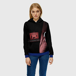 Толстовка-худи женская Каспийский груз: пиджаки, цвет: 3D-синий — фото 2