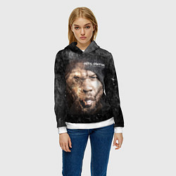 Толстовка-худи женская 50 cent: Animal ambition, цвет: 3D-белый — фото 2