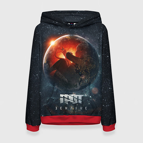 Женская толстовка ГРОТ: Земляне / 3D-Красный – фото 1
