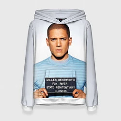 Толстовка-худи женская Prison Break: Michael Scofield, цвет: 3D-белый